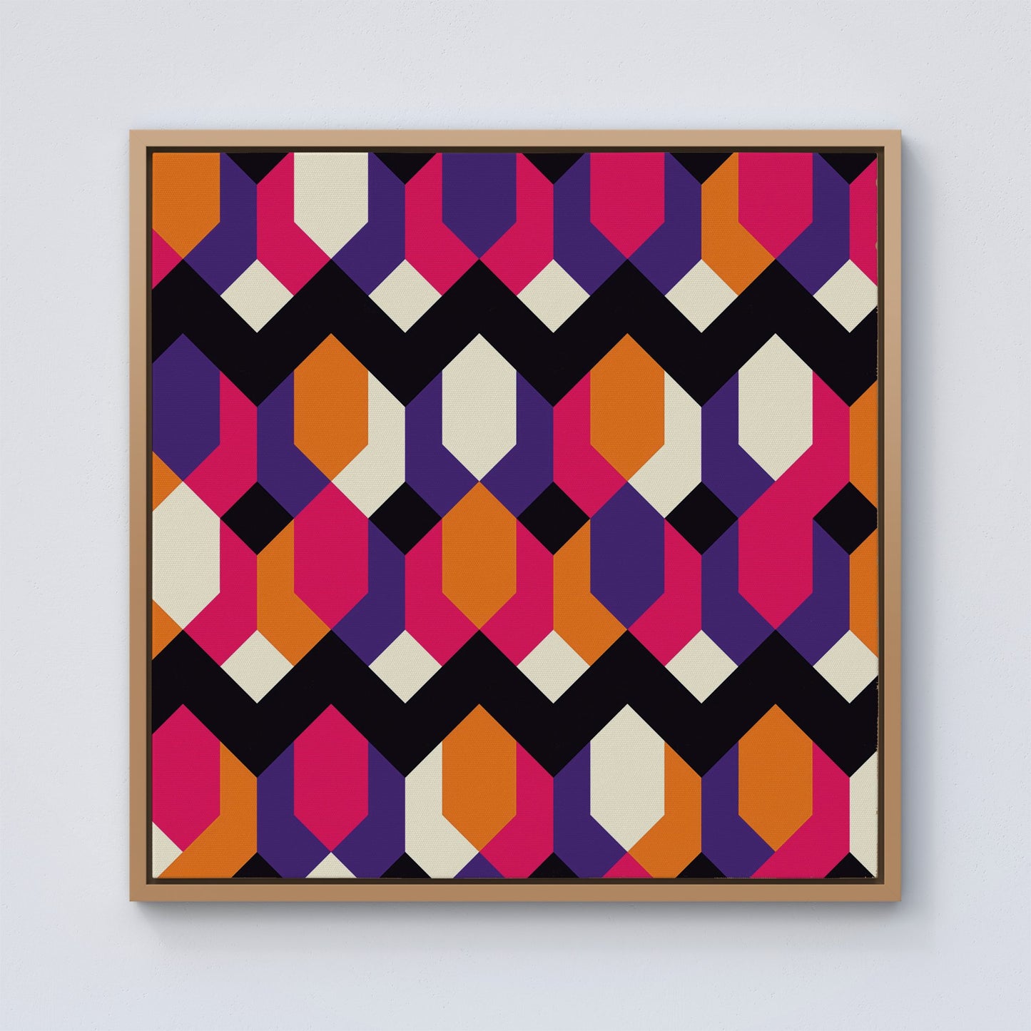 Coloured Abstract Pattern Framed Canvas