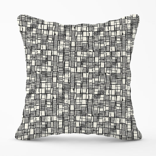 Irregular Sketched Block Textured Outdoor Cushion