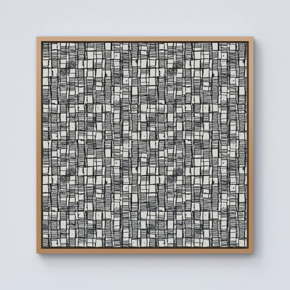 Irregular Sketched Block Textured Framed Canvas