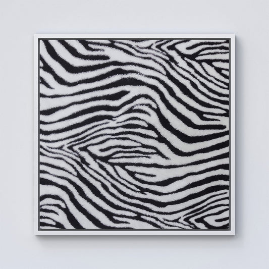 Zebra Texture Pattern Framed Canvas