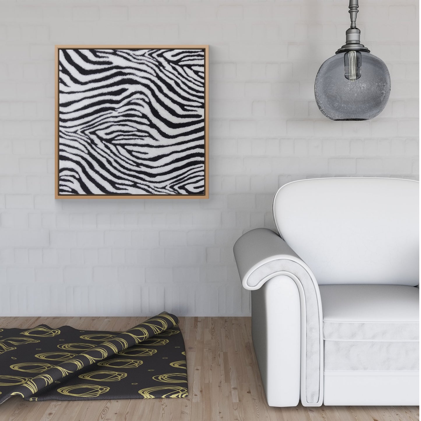 Zebra Texture Pattern Framed Canvas