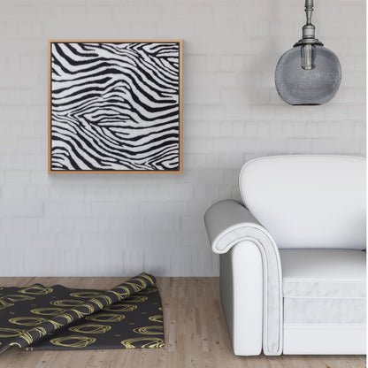 Zebra Texture Pattern Framed Canvas