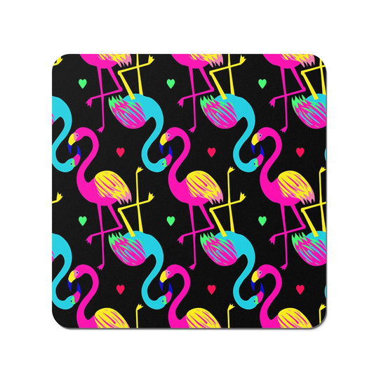 Vivid Flamingo Pattern Coasters