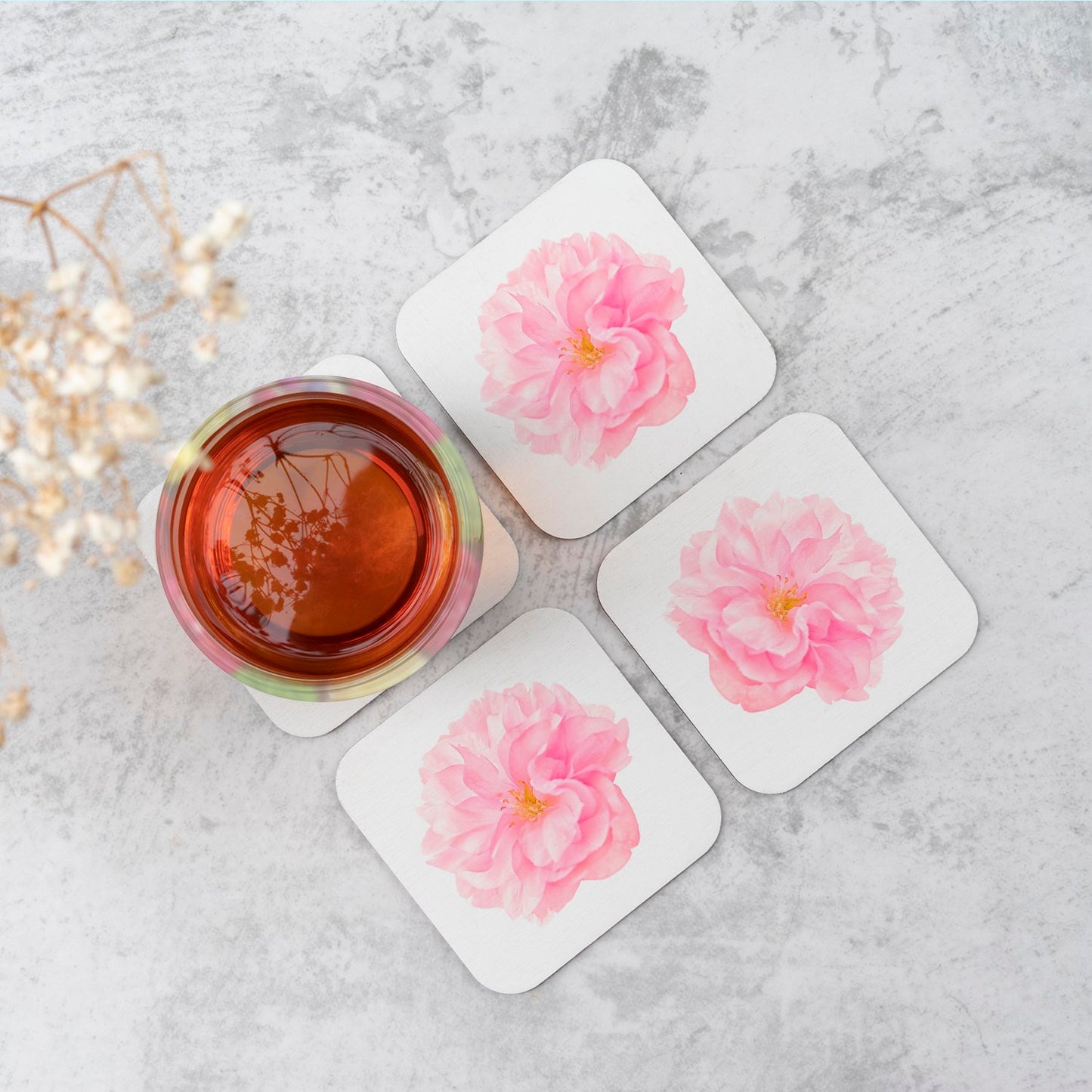 Single Cherry Blossom Coasters