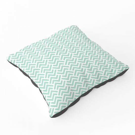 Green Geometric Pattern Floor Cushion