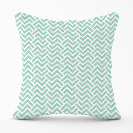 Green Geometric Pattern Outdoor Cushion