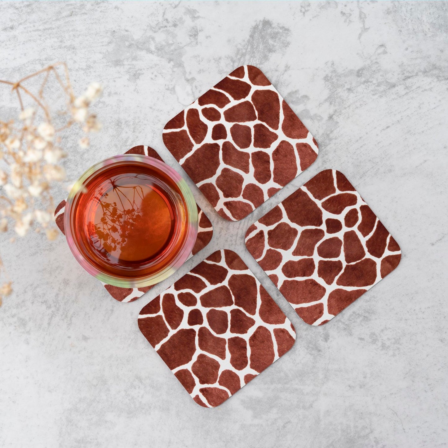 Giraffe Spots Print Coasters