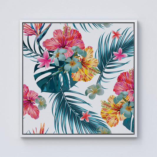 Spring Summer Flowers Framed Canvas