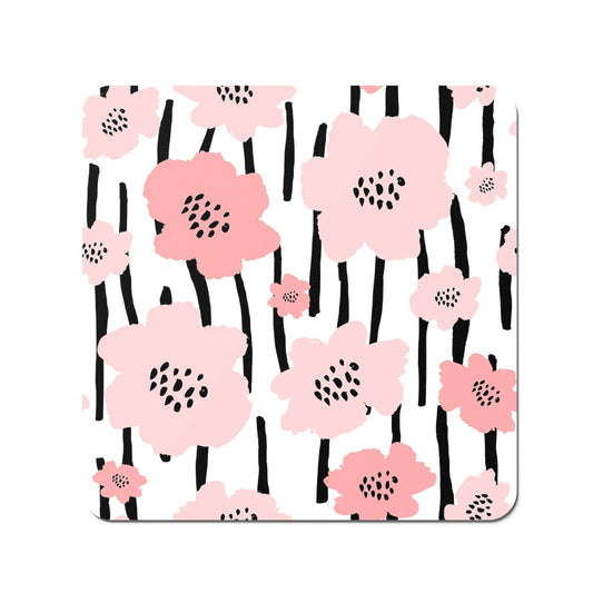 Pastel Pink Flowers Coasters