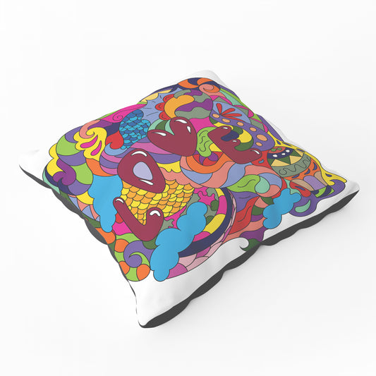 Motley Doodling Love Floor Cushion