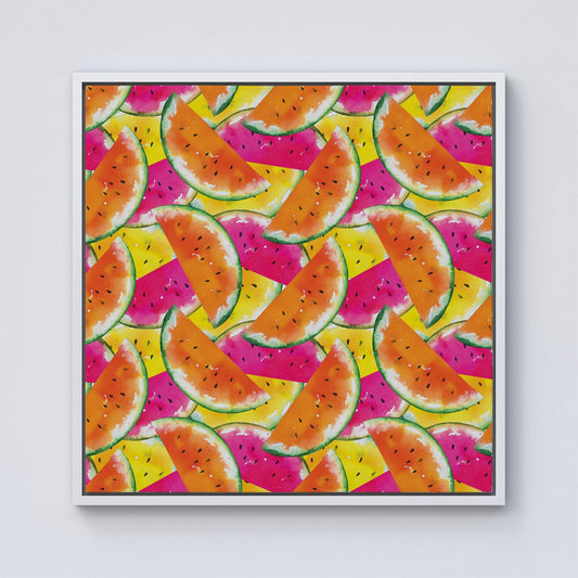 Watermelon Design Framed Canvas