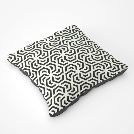 Hexagonal Geometric Pattern Floor Cushion