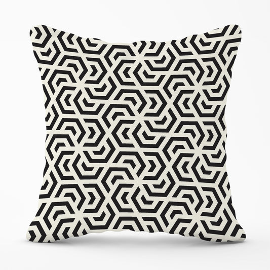 Hexagonal Geometric Pattern Outdoor Cushion