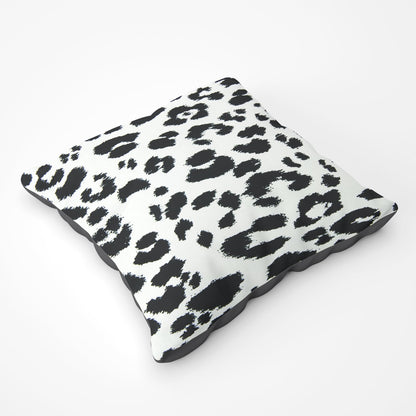 Black Leopard Print Floor Cushion