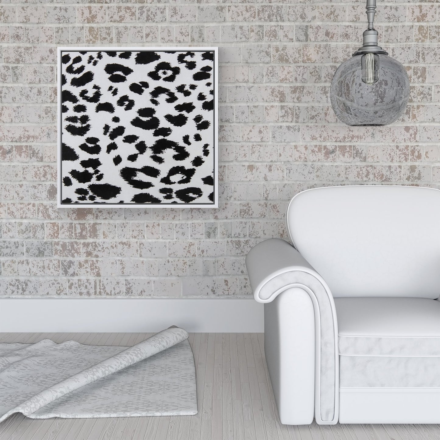 Black Leopard Print Framed Canvas