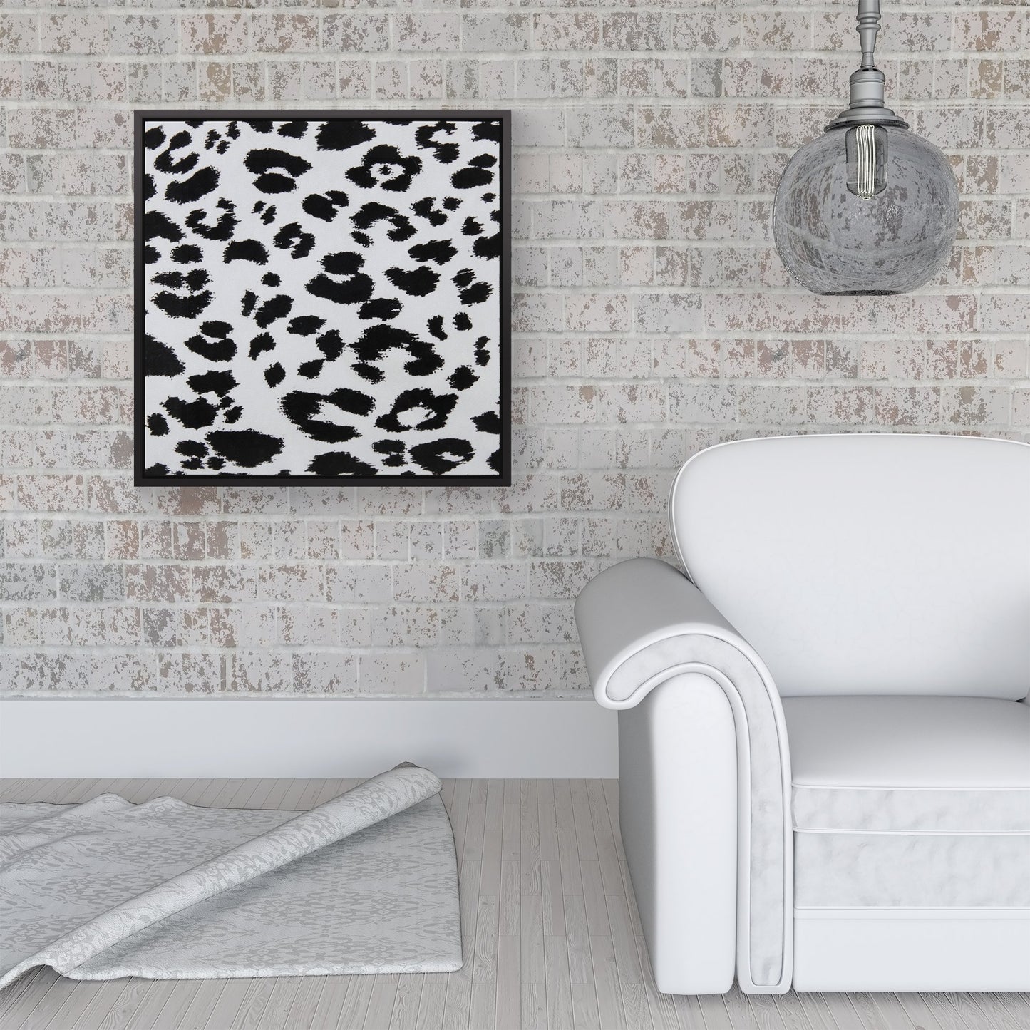 Black Leopard Print Framed Canvas