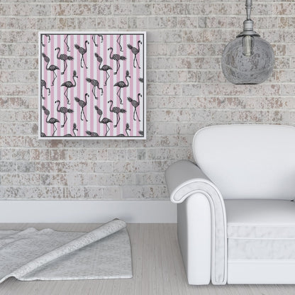 Pineapple Flamingo Framed Canvas