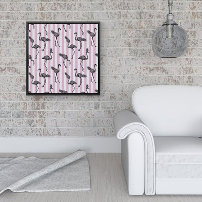 Pineapple Flamingo Framed Canvas