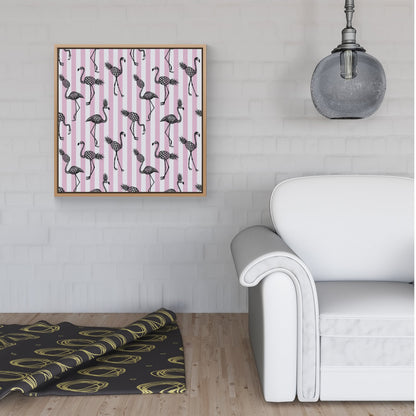 Pineapple Flamingo Framed Canvas