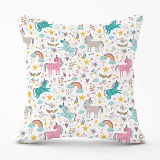 Unicorn And Rainbows Outdoor Cushion