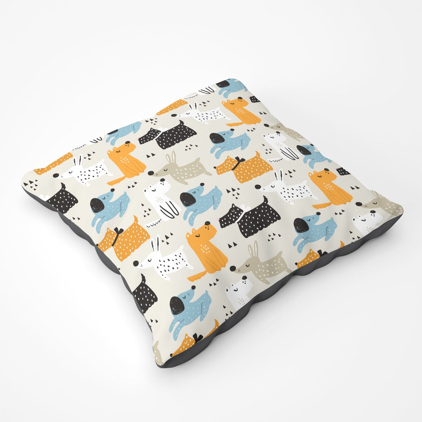 Hand Drawn Dogs Floor Cushion