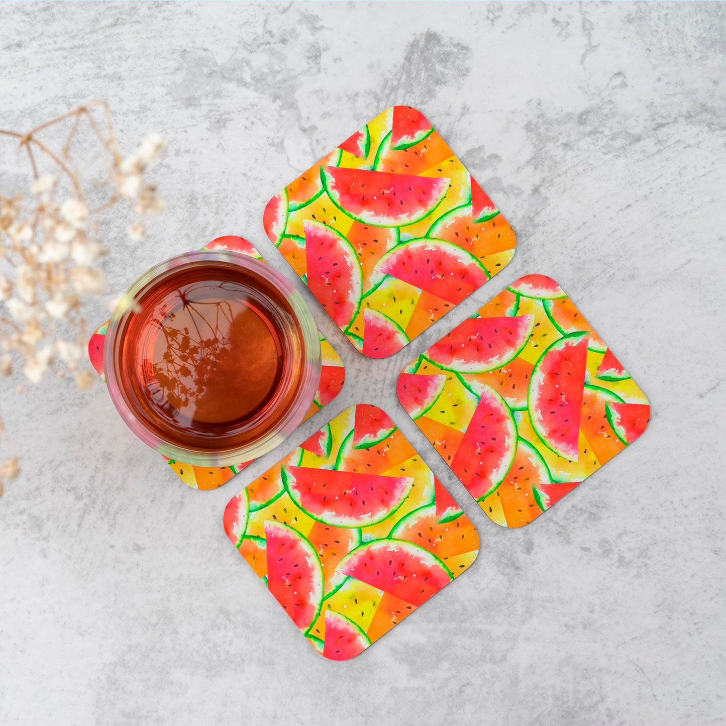 Melon Print Coasters