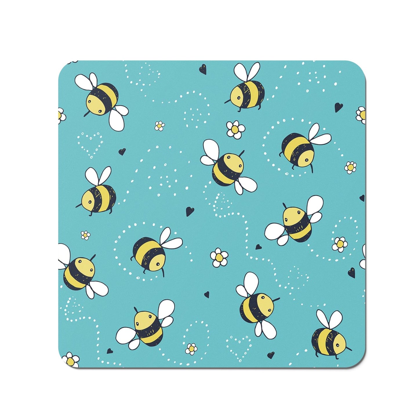 Hand Drawn Busy Bees Coasters