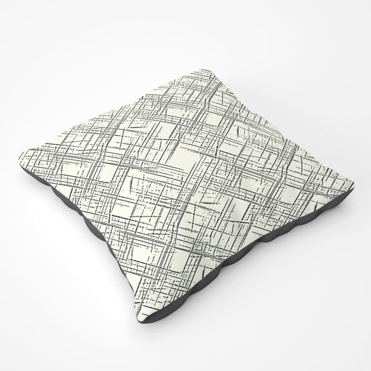 Monochrome Distressted Pattern Floor Cushion