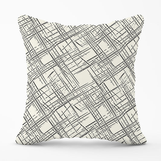 Monochrome Distressted Pattern Outdoor Cushion