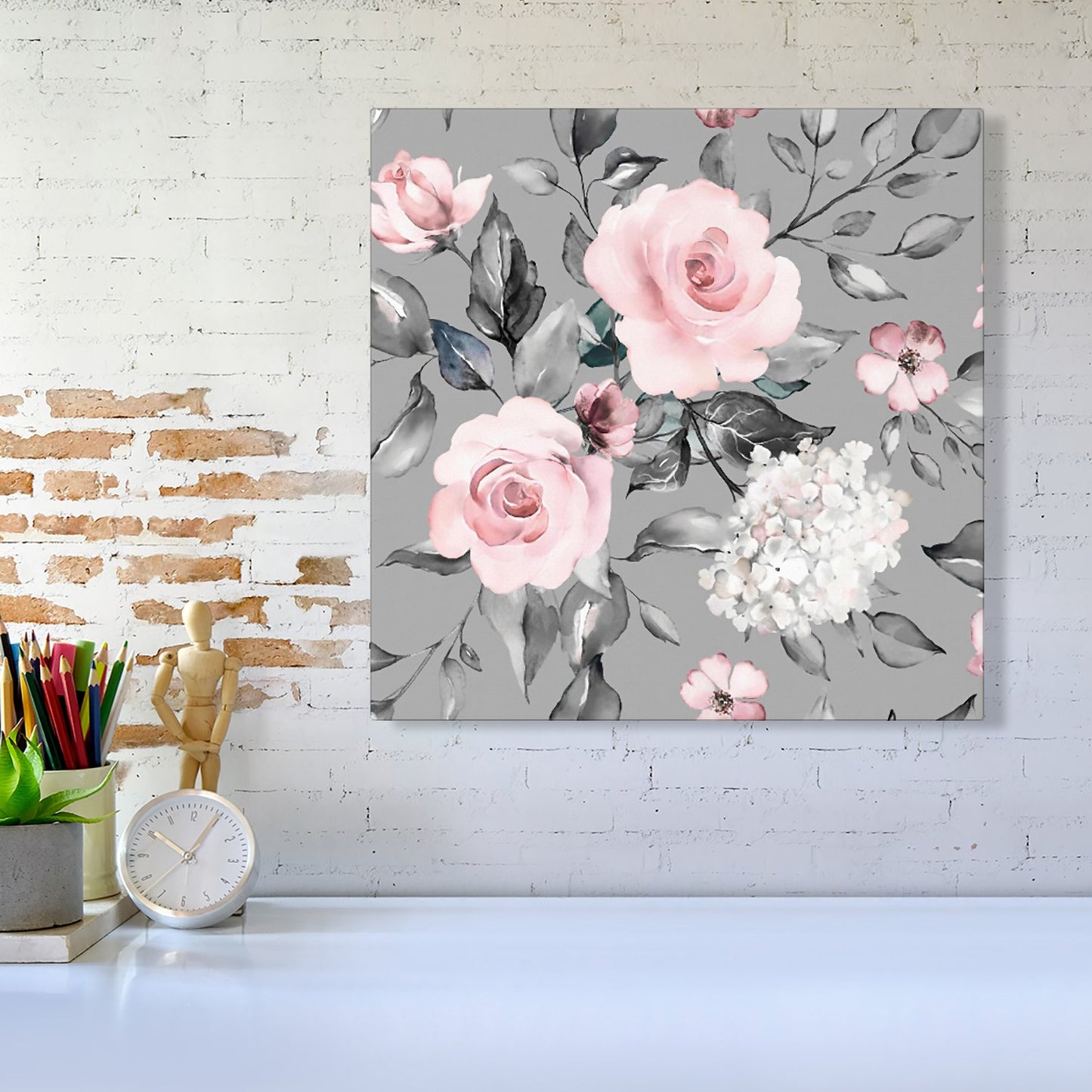 Dusty Pink Roses Canvas