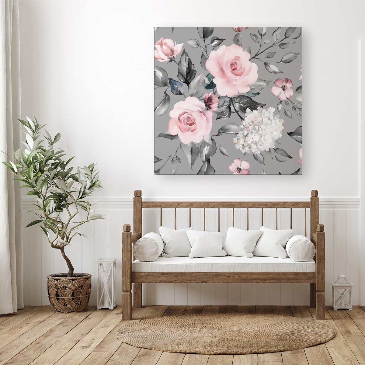 Dusty Pink Roses Canvas