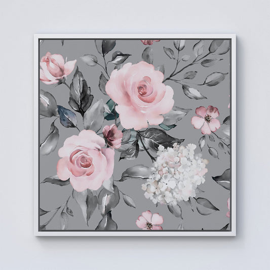 Dusty Pink Roses Framed Canvas