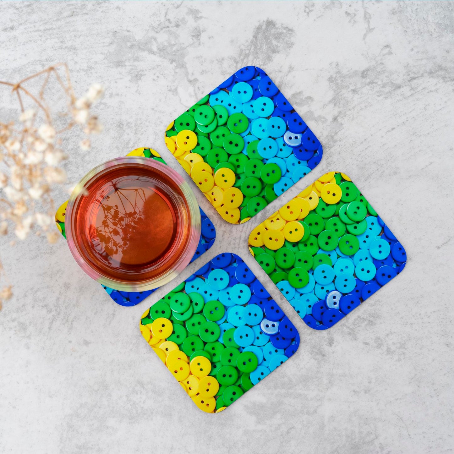 Colourful Buttons Coasters