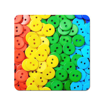 Colourful Buttons Pattern Coasters