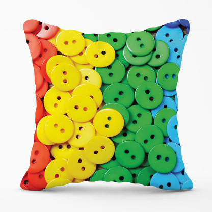 Colourful Buttons Pattern Outdoor Cushion