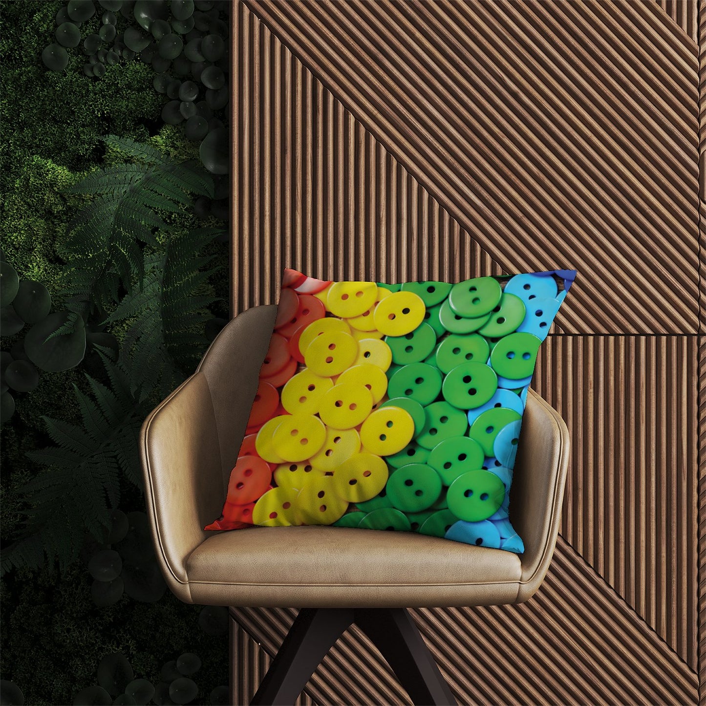 Colourful Buttons Pattern Outdoor Cushion