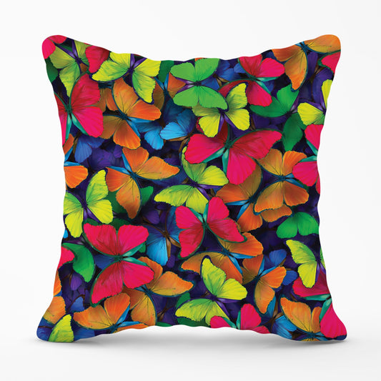 Rainbow Butterflies Outdoor Cushion