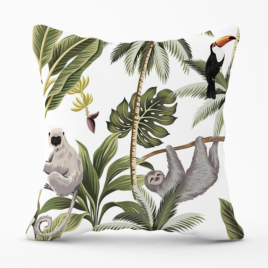 Tropical Sloths Outdoor Cushion