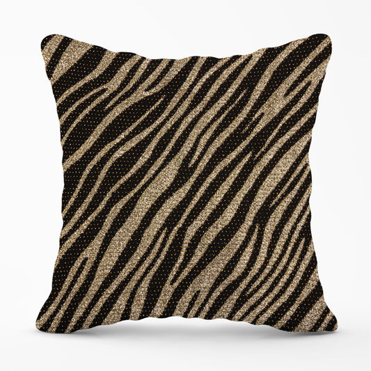 Golden Zebra Print Outdoor Cushion