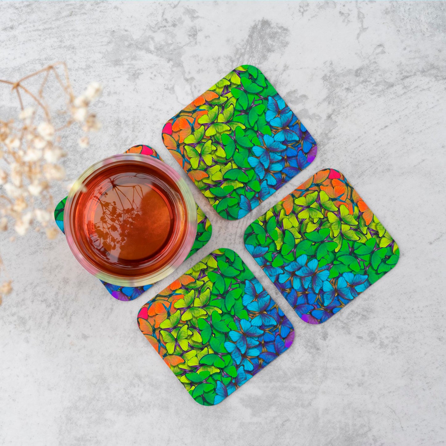 Multicoloured Butterflies Coasters