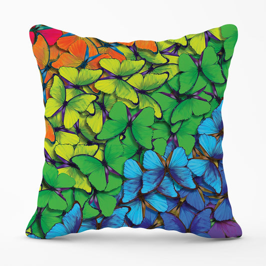 Multicoloured Butterflies Outdoor Cushion