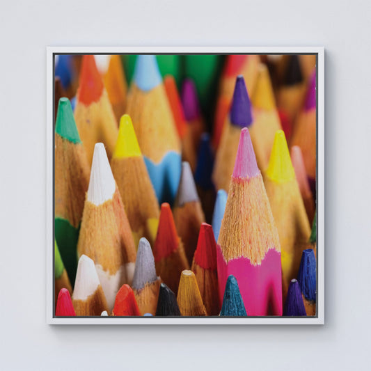 Colouring Pencils Framed Canvas