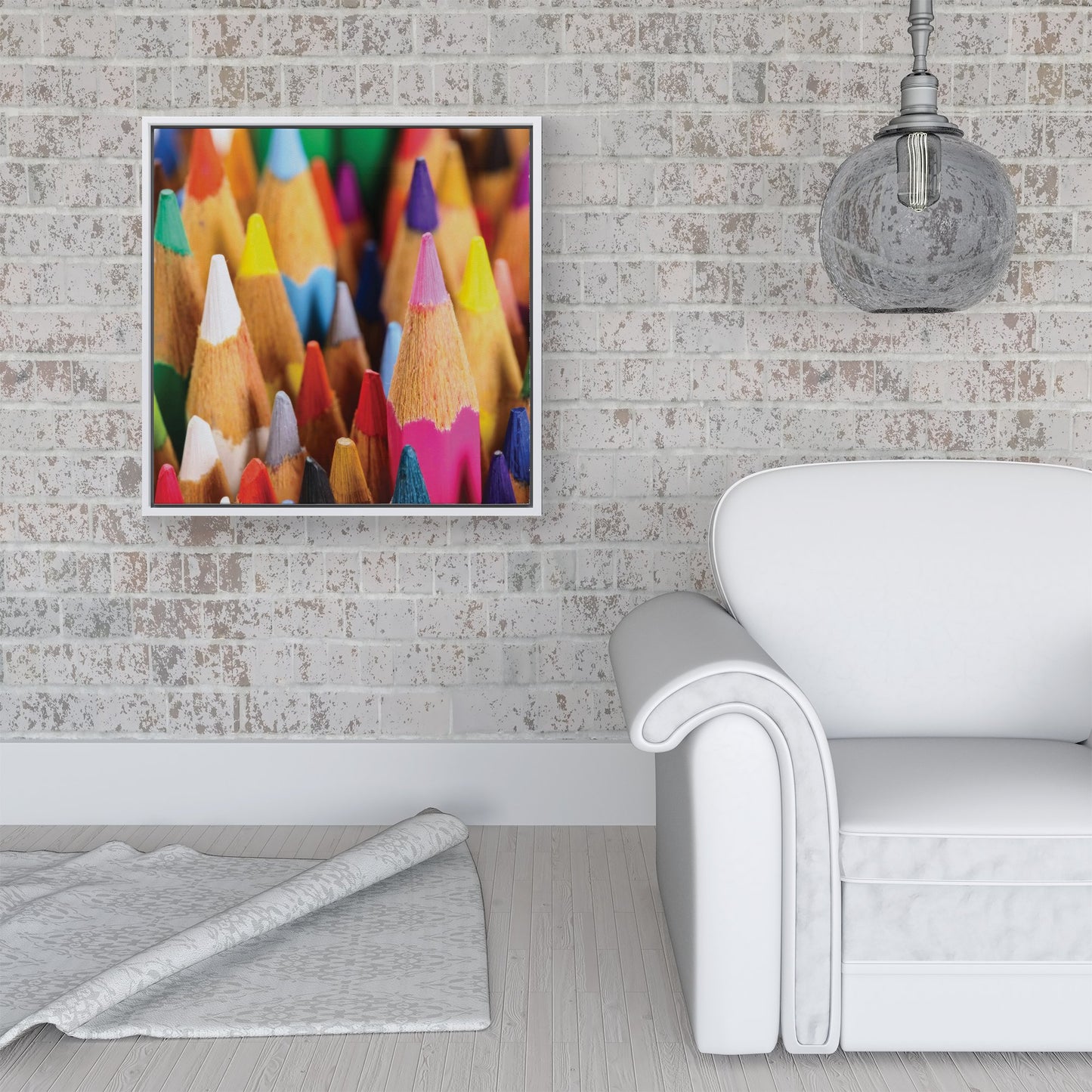 Colouring Pencils Framed Canvas