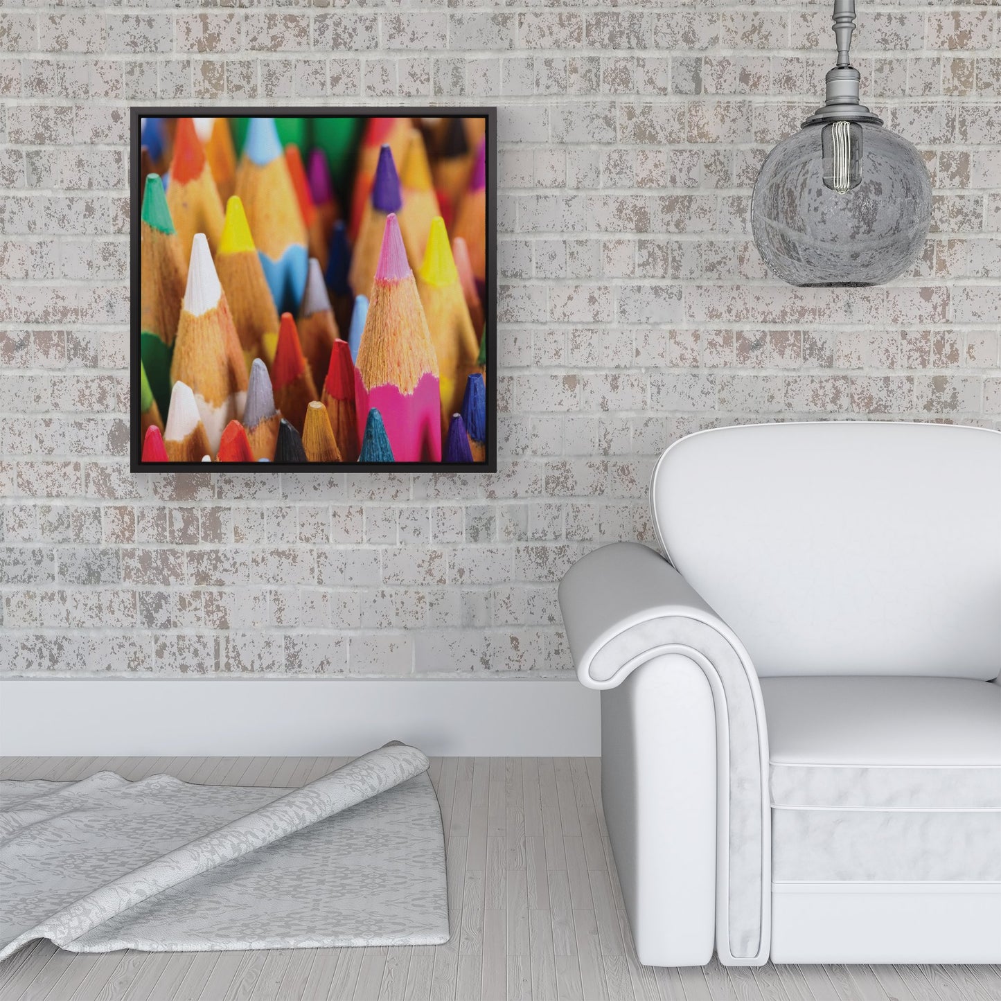 Colouring Pencils Framed Canvas