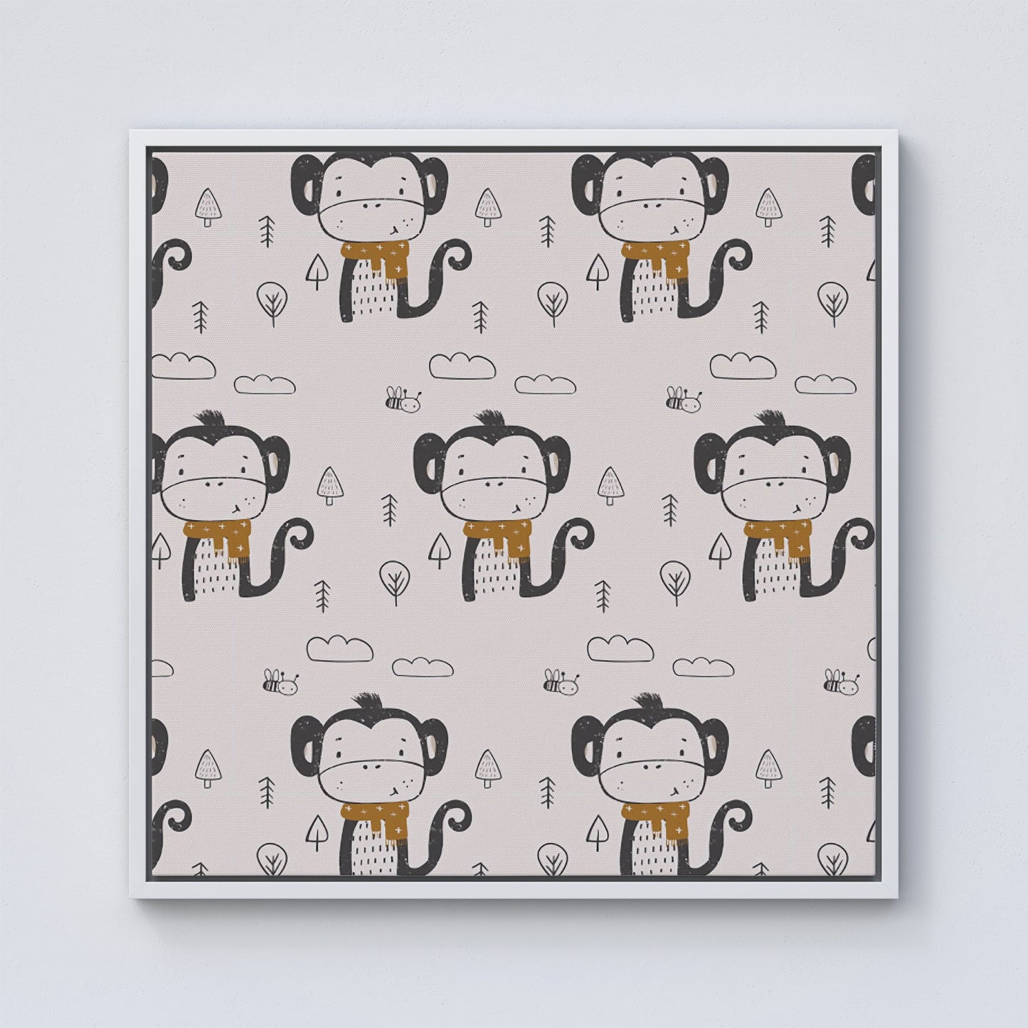 Monkey Forest Framed Canvas