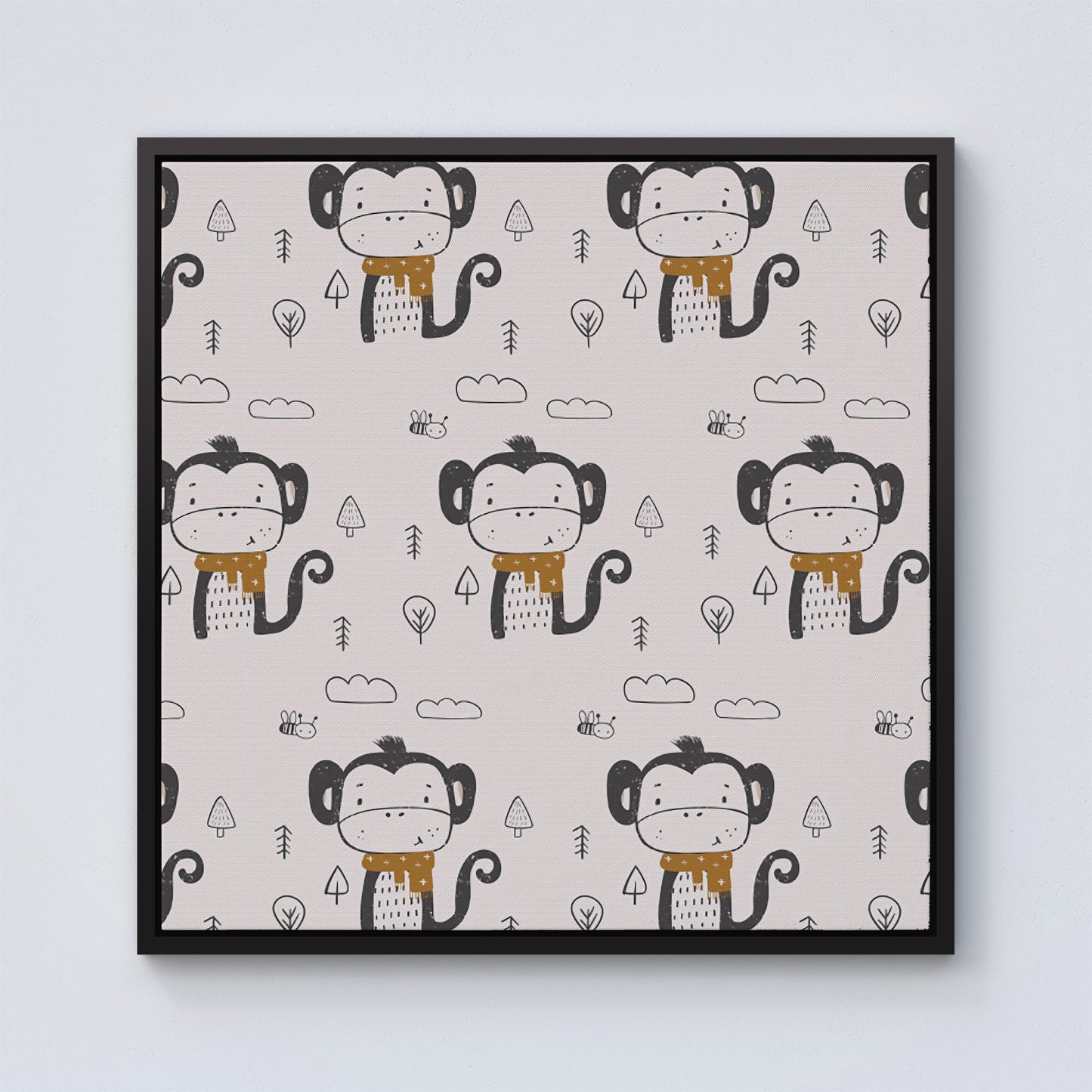 Monkey Forest Framed Canvas