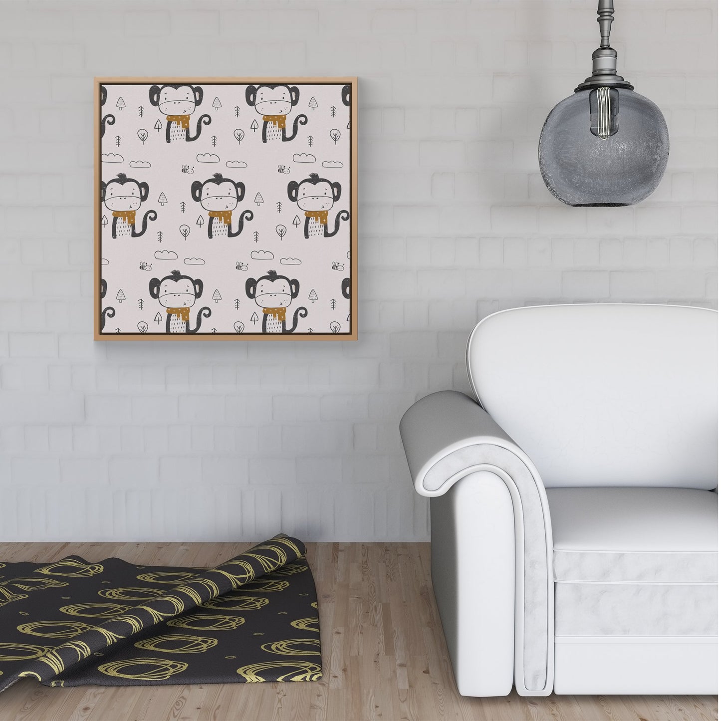 Monkey Forest Framed Canvas