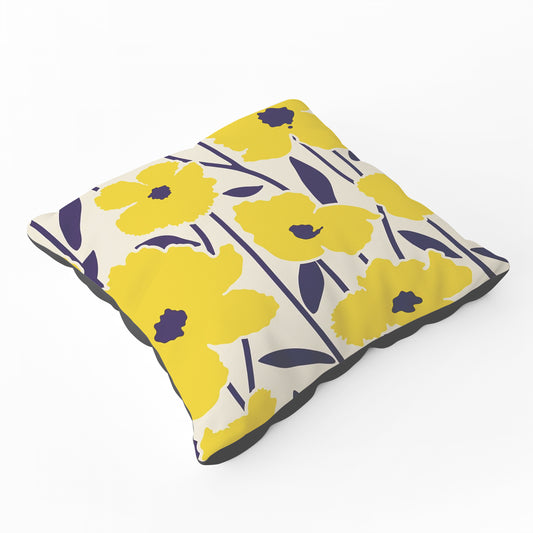 Vintage Tropical Flowers Floor Cushion