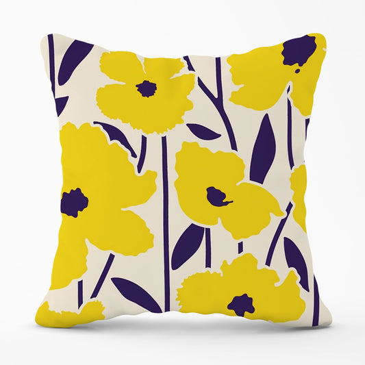 Vintage Tropical Flowers Outdoor Cushion