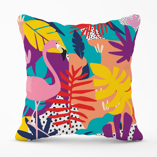 Tropical Flamingoes Outdoor Cushion